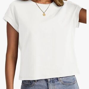 Elegant White Short Sleeve Women's Tee